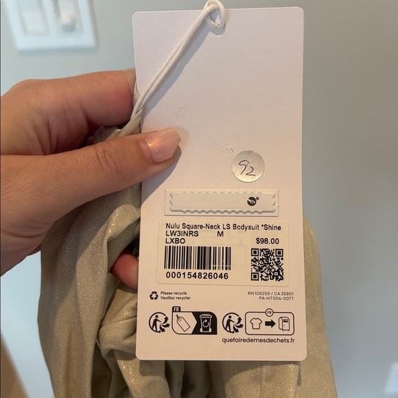 NWT Lululemon Wundermost Square-Neck Long-Sleeve Bodysuit Shine Bone - Picture 10 of 12